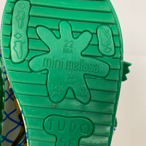 Mini Melissa Fabula Blue Green Sandals Size 8 - Picture 5 of 8